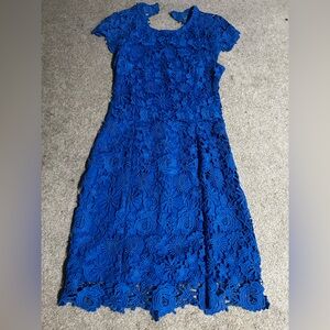 NWT Lulu’s Vibrant Blue Lace Dress